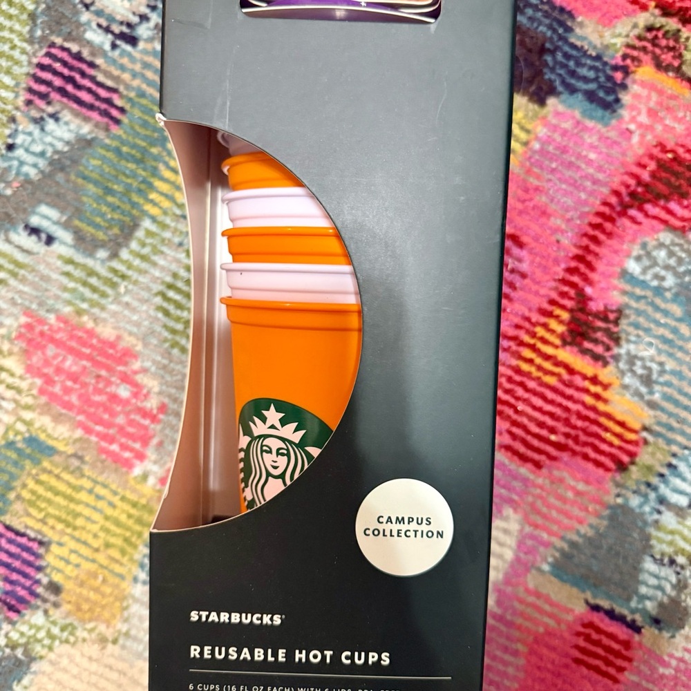 New Starbucks Clemson
University Reusable Hot Cups
-6 Pack, Campus Collection